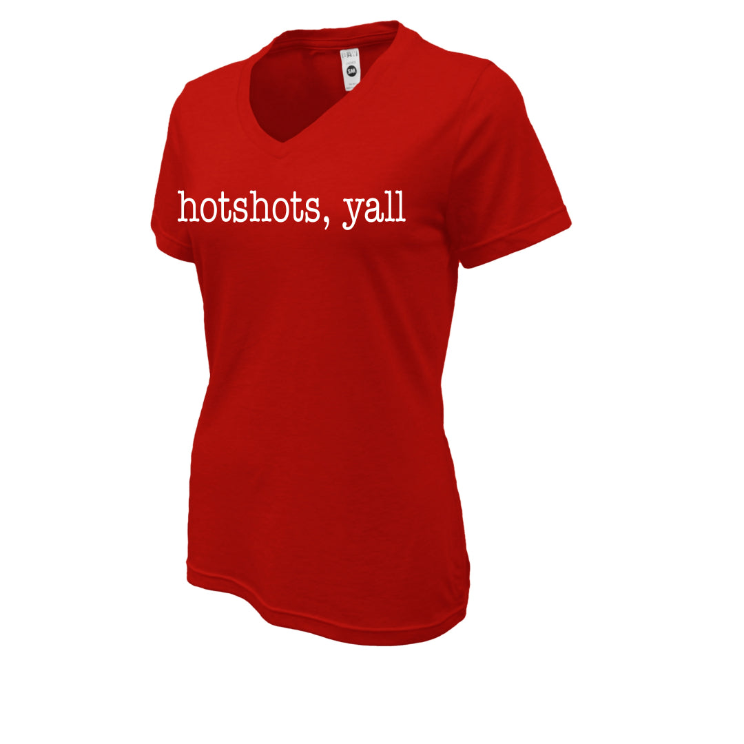 "Hotshots Y'all" Women Soft-Tek Blend V-neck T-Shirt