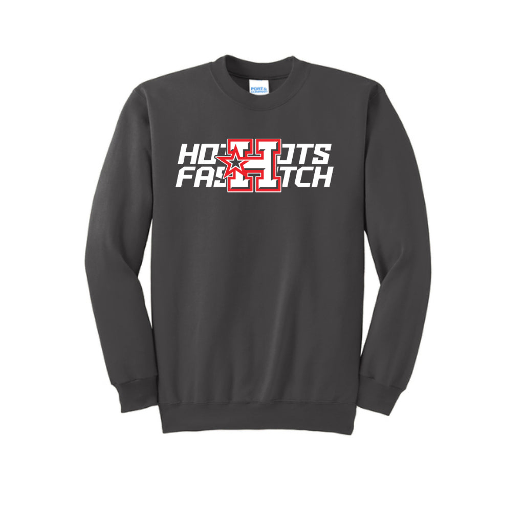 Port & Company® Essential Fleece Crewneck Sweatshirt HSFP overlay logo