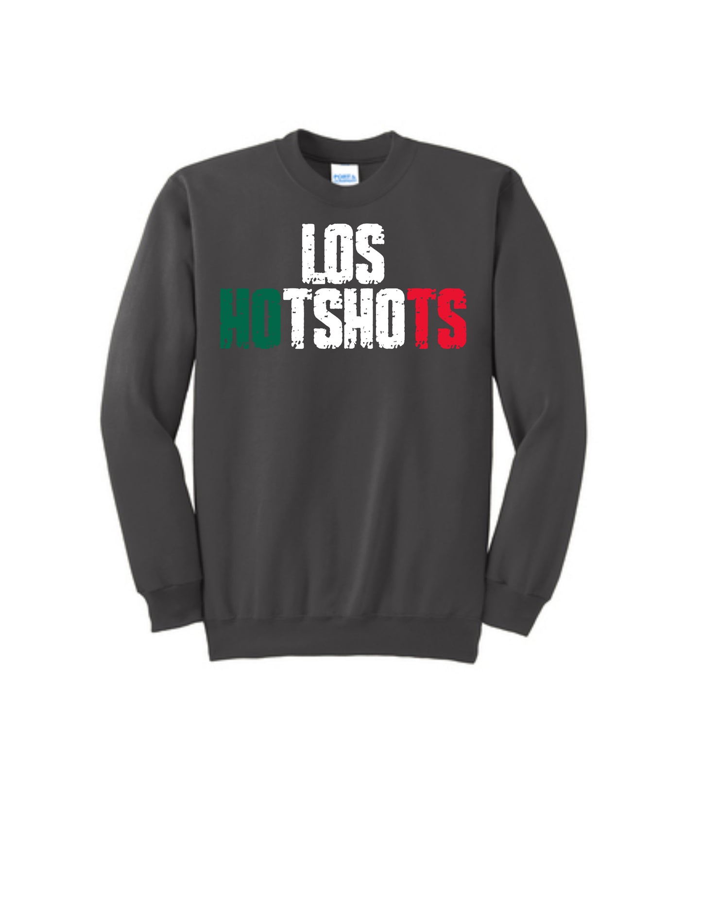 "LOS HOTSHOTS " logo Port & Company® Essential Fleece Crewneck Sweatshirt