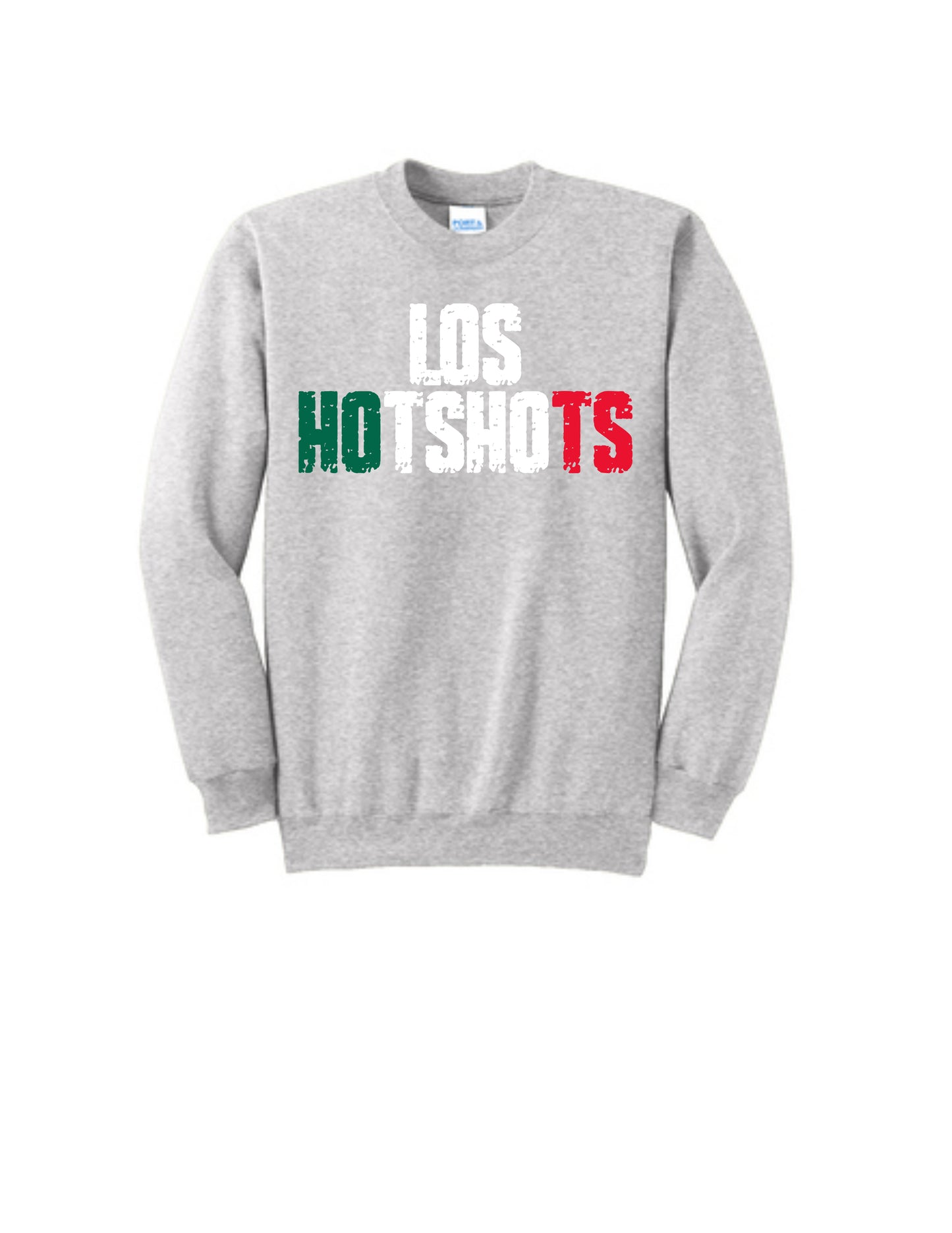 "LOS HOTSHOTS " logo Port & Company® Essential Fleece Crewneck Sweatshirt