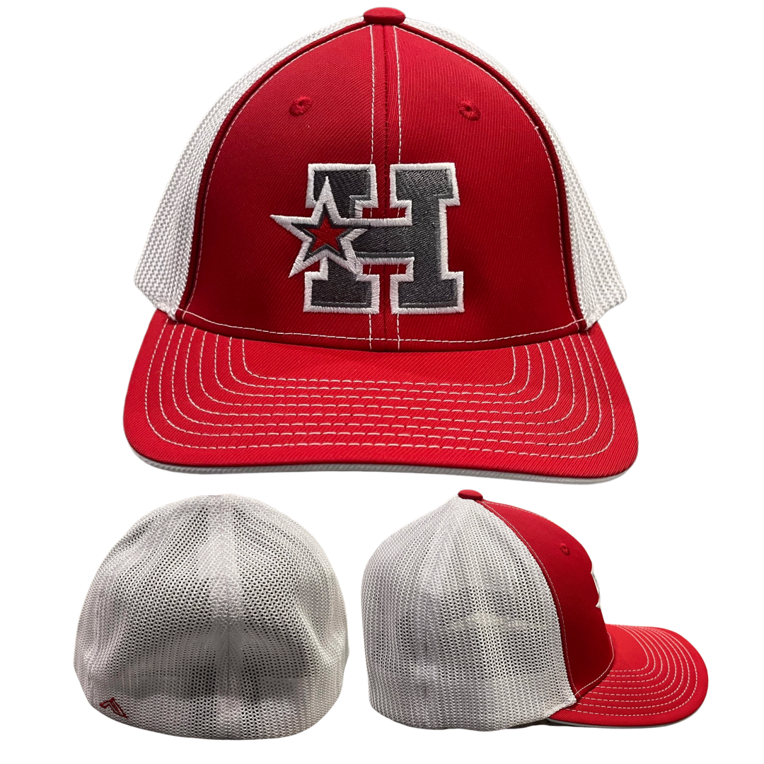 Pacific Red/White Fitted Hat