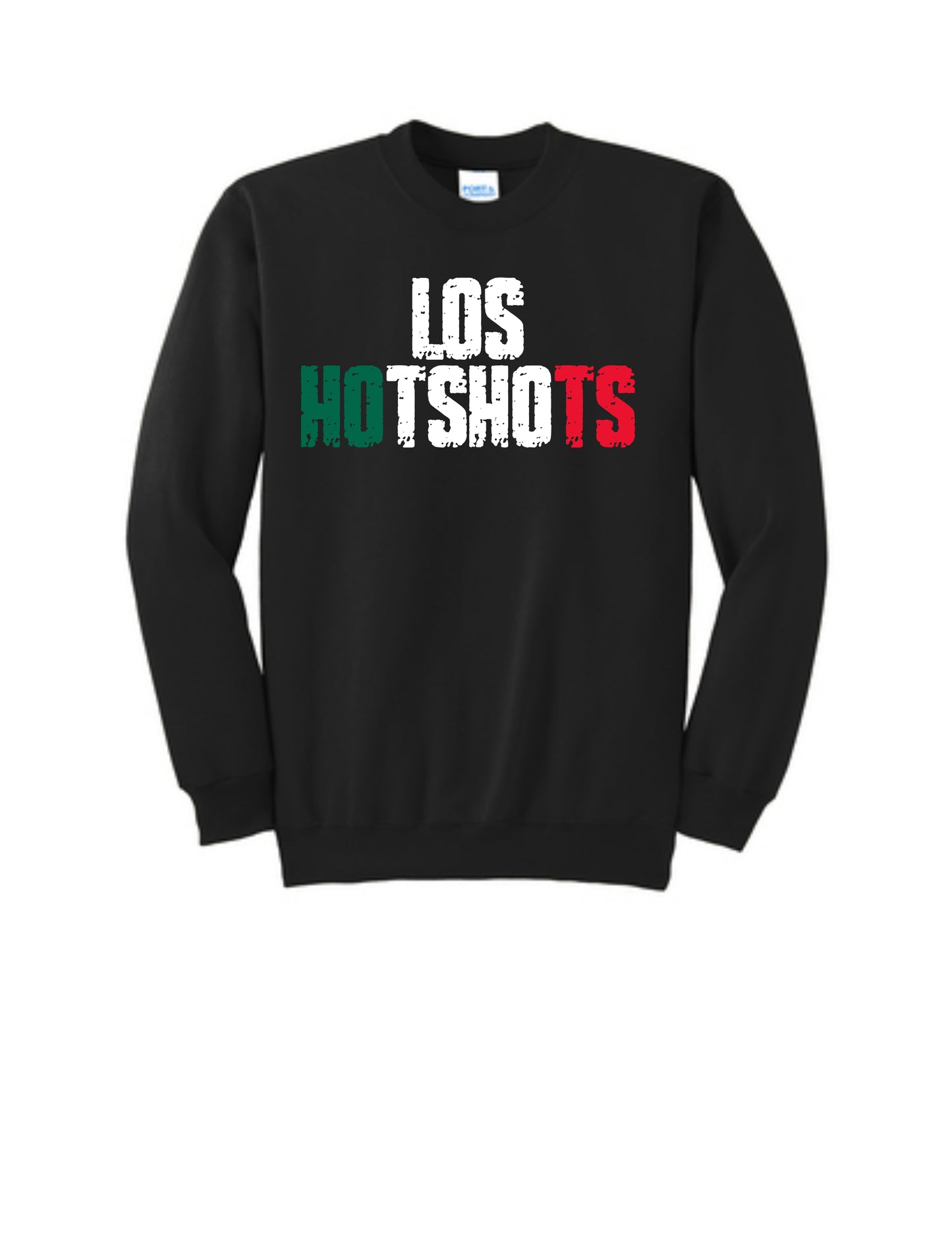 "LOS HOTSHOTS " logo Port & Company® Essential Fleece Crewneck Sweatshirt