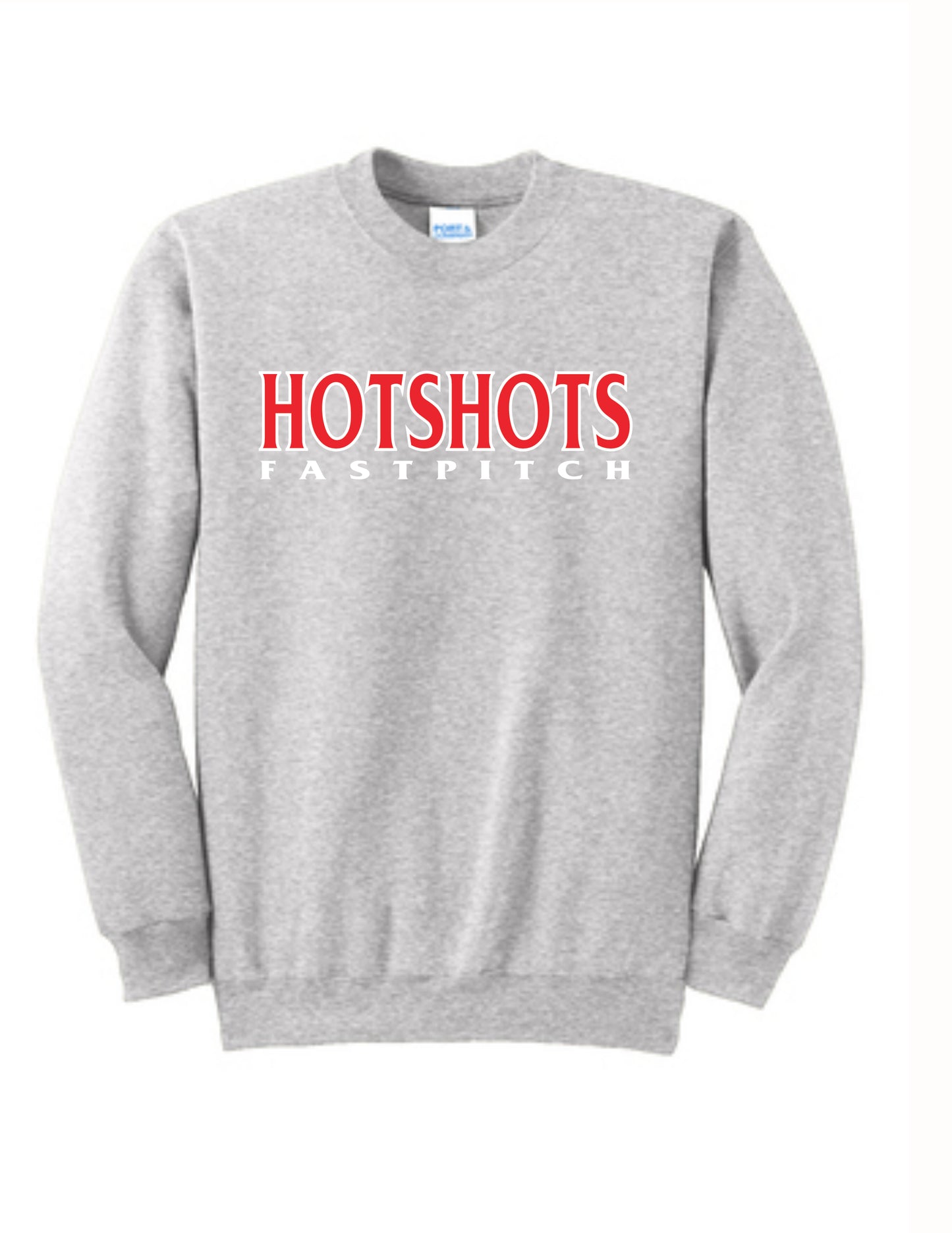 Port & Company® Essential Fleece Crewneck Sweatshirt stacked logo