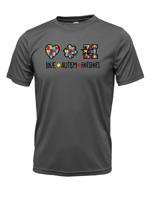 Love Autism Hotshots Xtreme tek SS dri fit