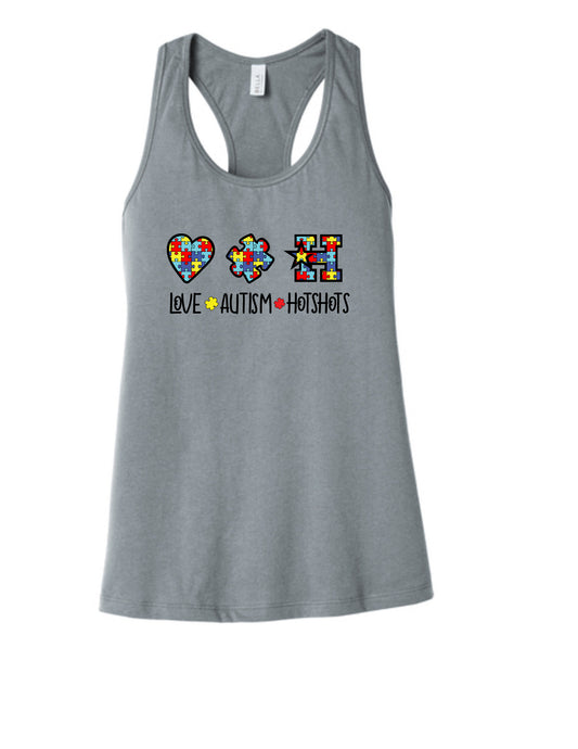 "Love Autism Hotshots" Bella Canvas Women's Tank Top