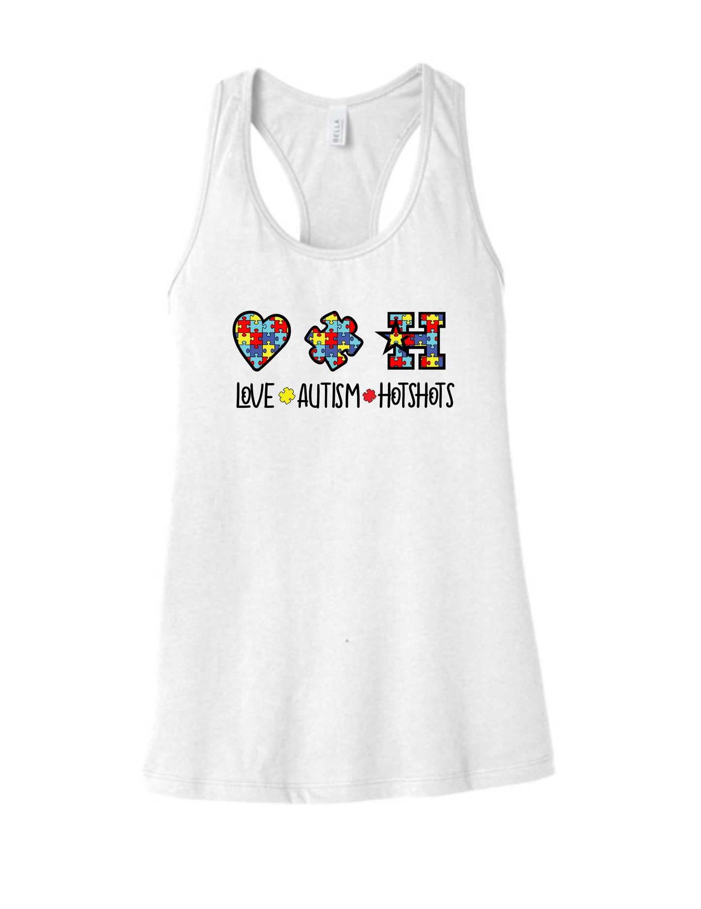 "Love Autism Hotshots" Bella Canvas Women's Tank Top
