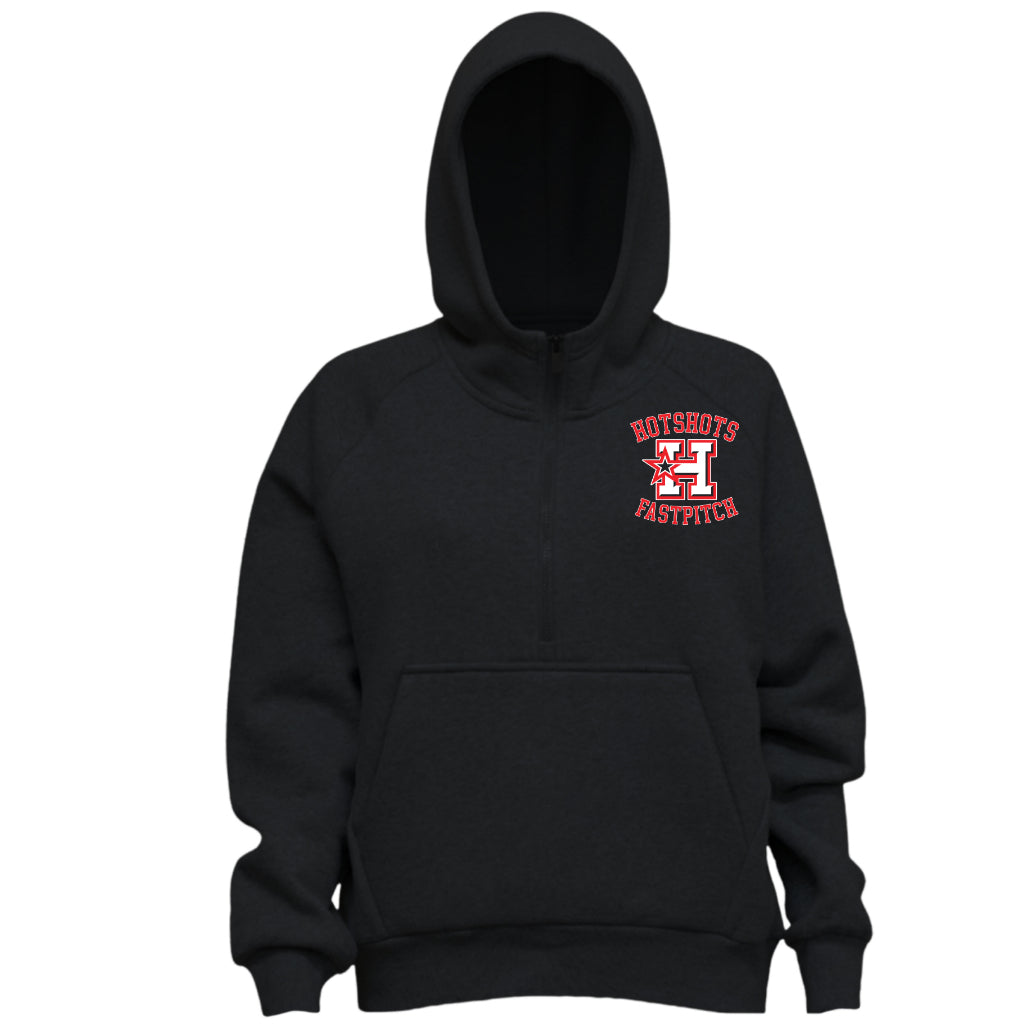 Women's 1/2 zip crop fleece hoodie