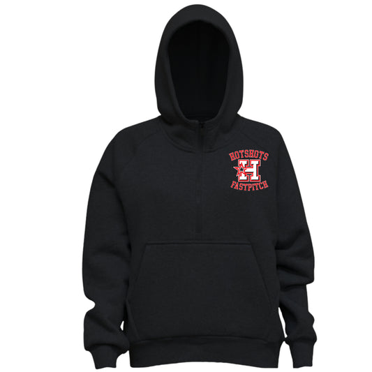 Women's 1/2 zip crop fleece hoodie
