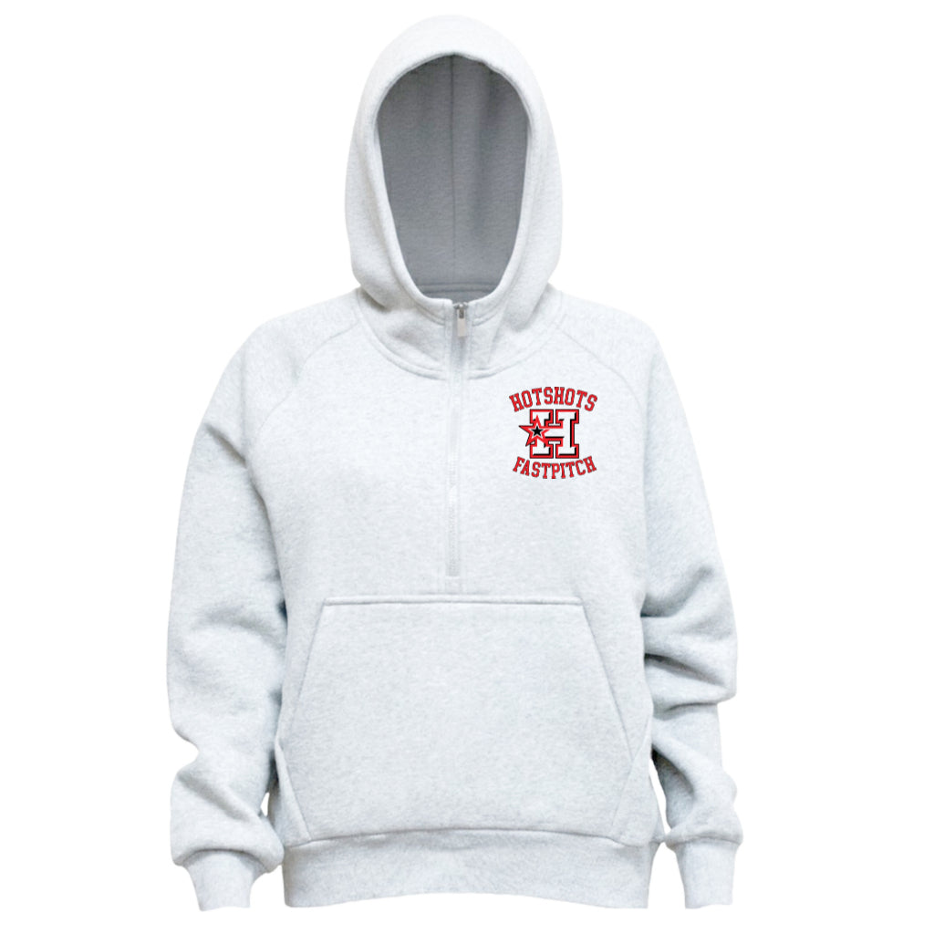 Women's 1/2 zip crop fleece hoodie