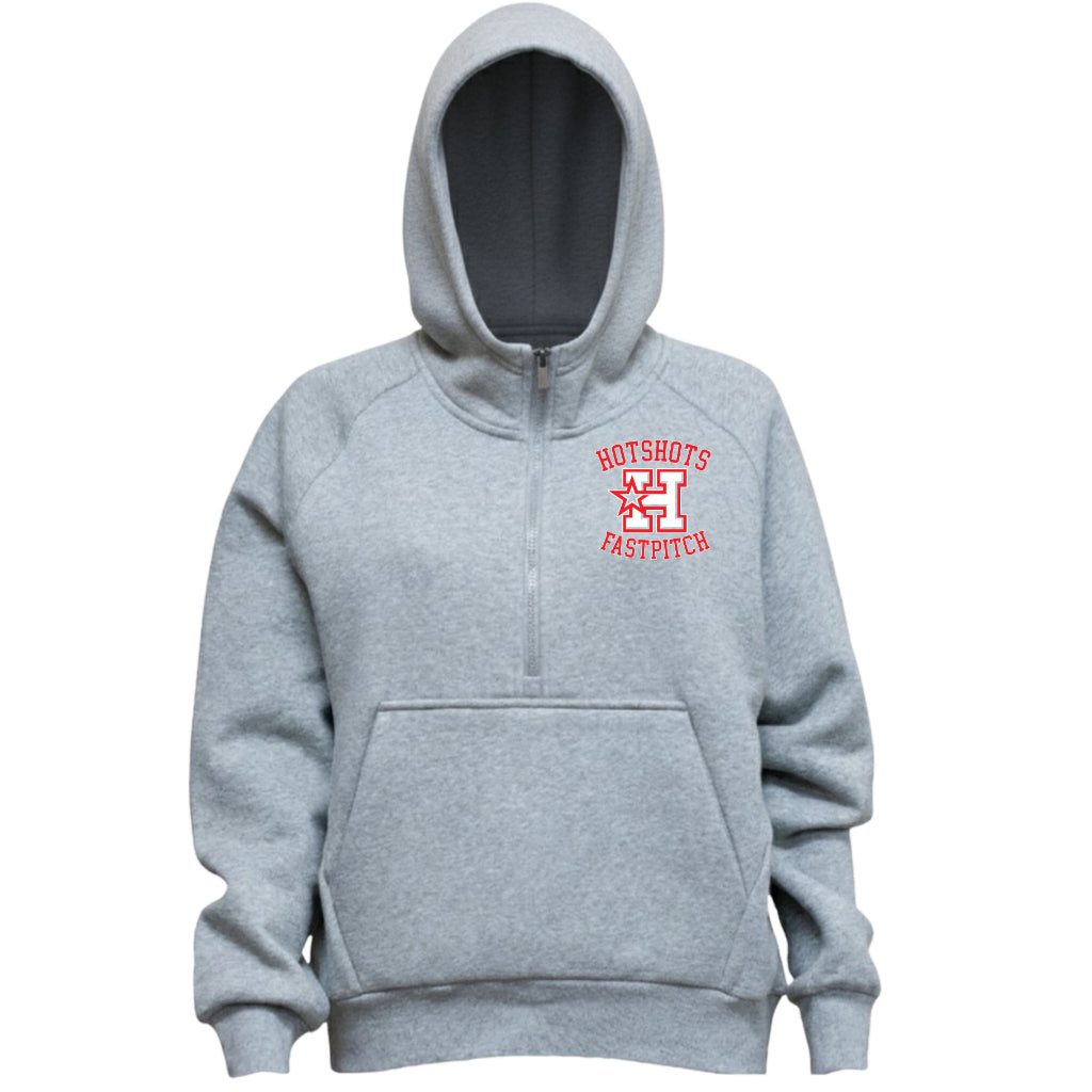 Women's 1/2 zip crop fleece hoodie