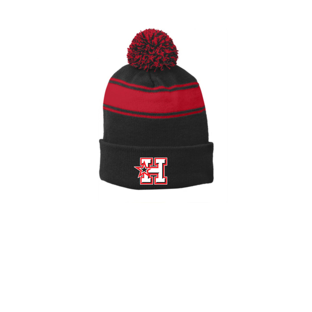 Sport-Tek® Stripe Pom Pom Beanie