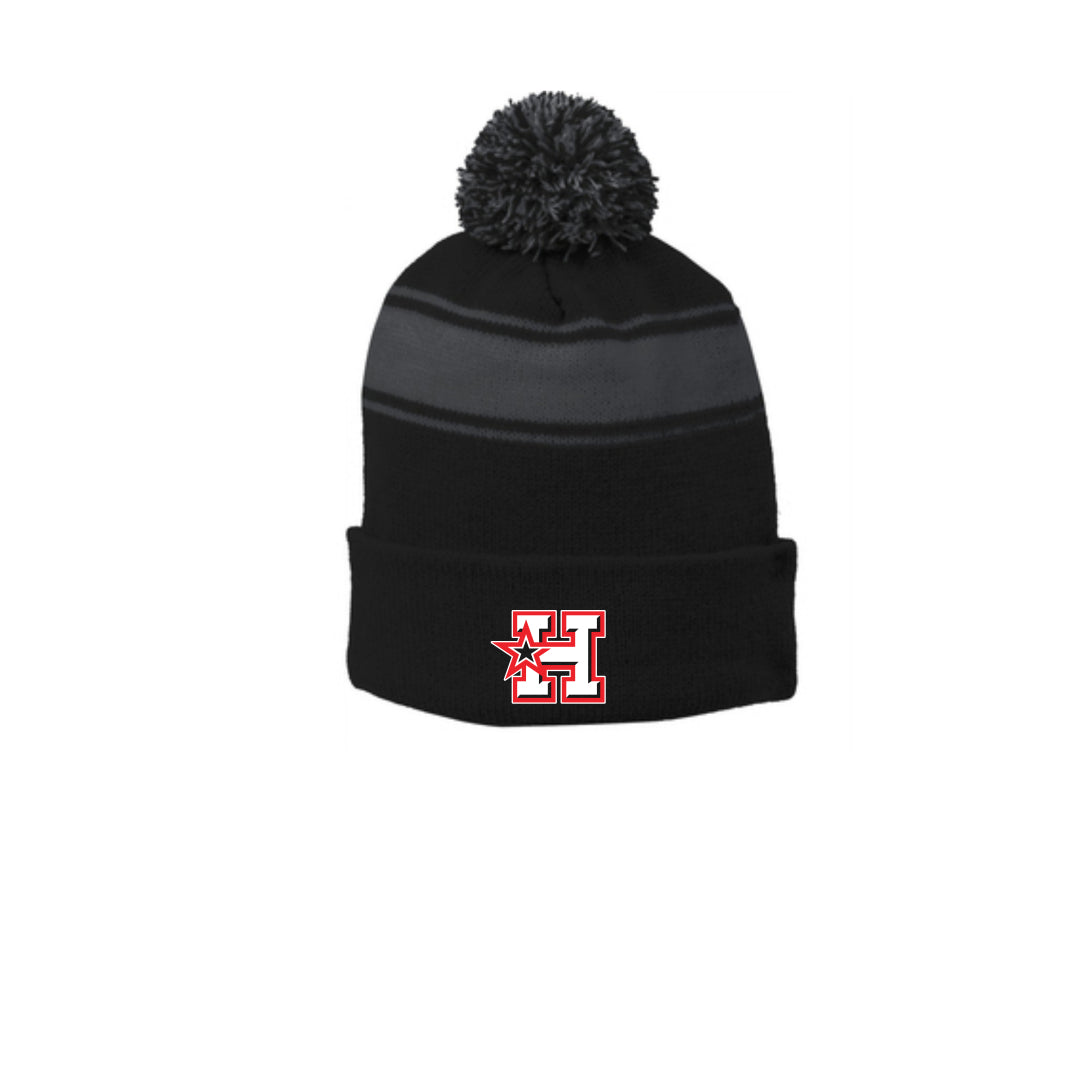 Sport-Tek® Stripe Pom Pom Beanie